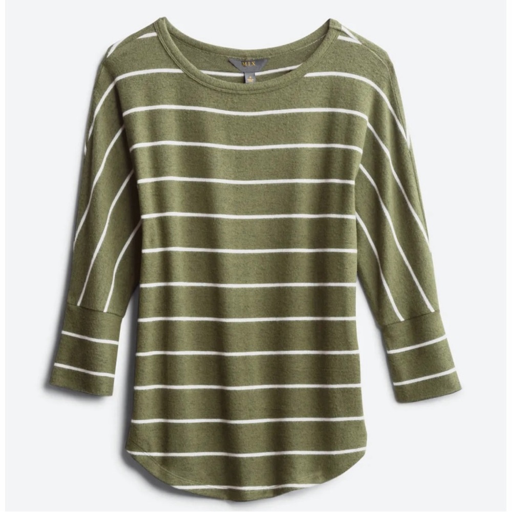 NWT Market & Spruce Corinna Brushed Dolman Knit Top in olive, size small.